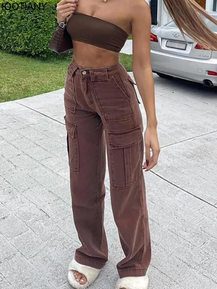 Women's Wide Leg Loose Brown Jeans Women Vintage Y2K Punk High Waist Loose Denim Overalls Street Style Pocket Oversized Trousers
Women's Wide Leg Loose Brown Jeans Women Vintage Y2K Punk High Waist Loose Denim Overalls Street Style Pocket Oversized Trousers