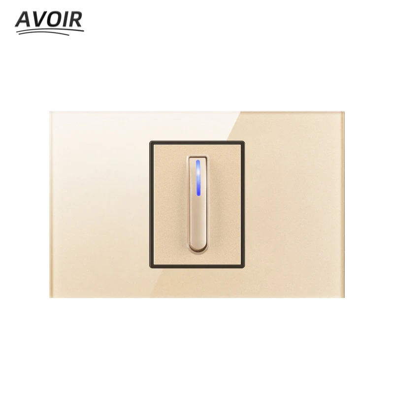 Avoir 118 Type Wall Reset Switch With Led Indicator Light Electrical Socket Gold Glass Panel American French EU Universal Plugs
Avoir 118 Type Wall Reset Switch With Led Indicator Light Electrical Socket Gold Glass Panel American French EU Universal Plugs