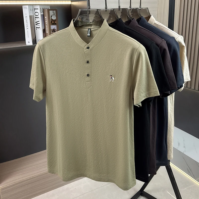 2026 New Linen Embroidered Short-sleeved T-shirt Men's Summer New Casual Style Thin Stand-up Collar POLO Shirt Half-sleeved Top
2026 New Linen Embroidered Short-sleeved T-shirt Men's Summer New Casual Style Thin Stand-up Collar POLO Shirt Half-sleeved Top