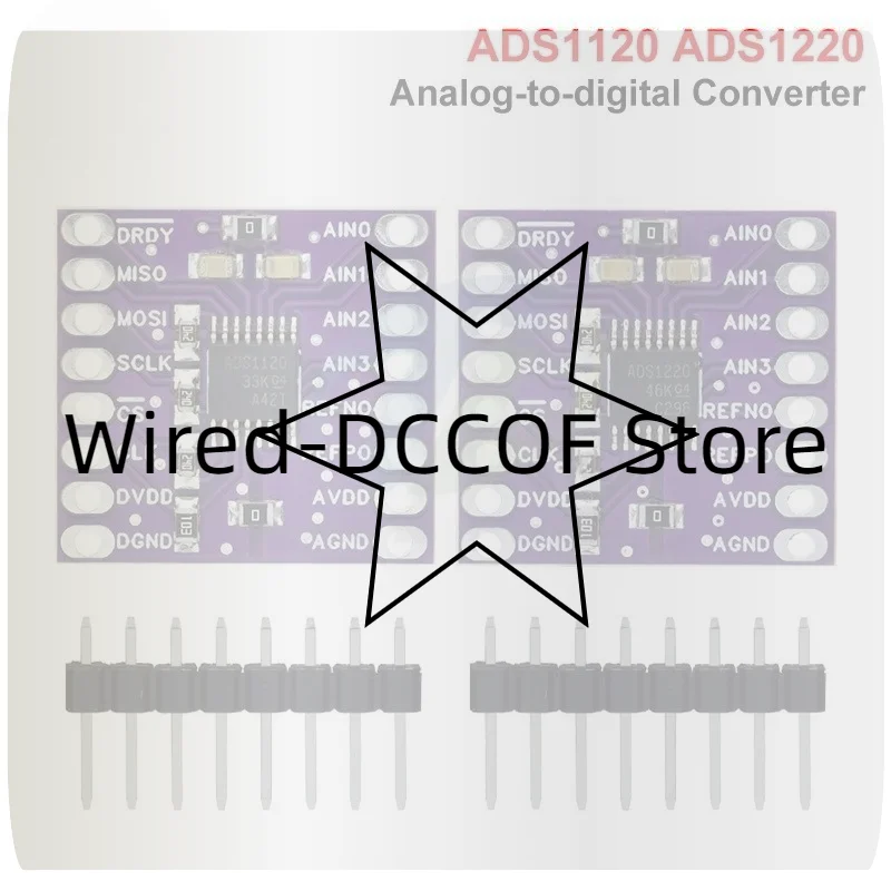 1 Set I2C Low Power 24 Bit Analog-to-Digital Converter ADC 16 Bit 24 Bit Converter Module ADS1120/ADS1220
1 Set I2C Low Power 24 Bit Analog-to-Digital Converter ADC 16 Bit 24 Bit Converter Module ADS1120/ADS1220