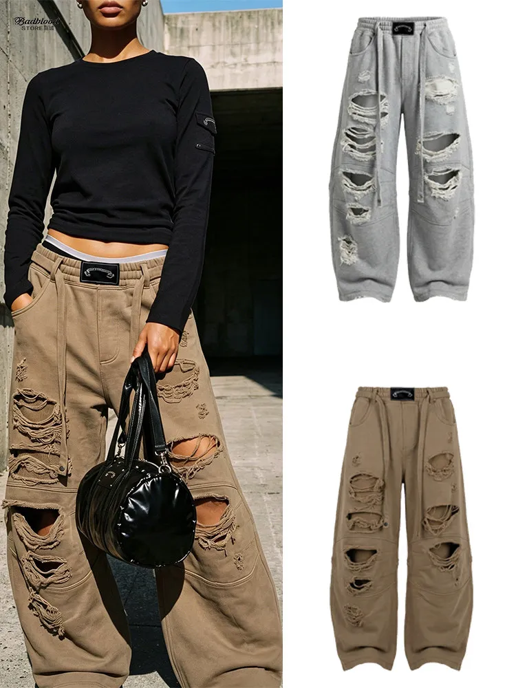 American Style Torn Hem Drawstring Sweatpants Loose Jazz Dancing Wide Leg Pants Men's Women's Workwear Style Natural Waist
American Style Torn Hem Drawstring Sweatpants Loose Jazz Dancing Wide Leg Pants Men's Women's Workwear Style Natural Waist