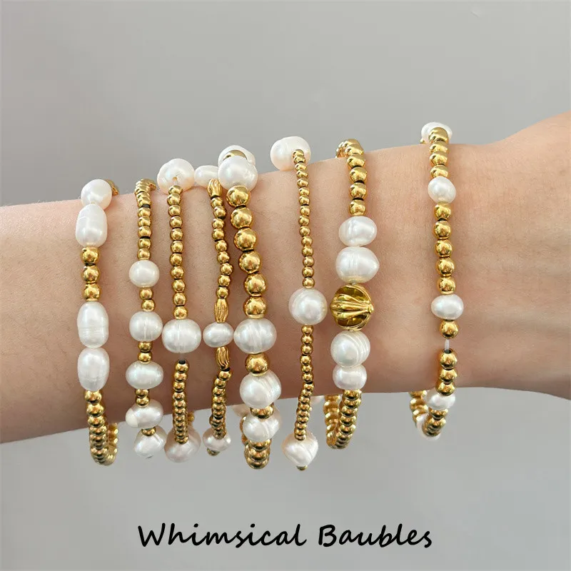 Natural Freshwater Pearl Bracelet 18k Gold Tarnish Waterproof Stretch Woman Bracelets
Natural Freshwater Pearl Bracelet 18k Gold Tarnish Waterproof Stretch Woman Bracelets