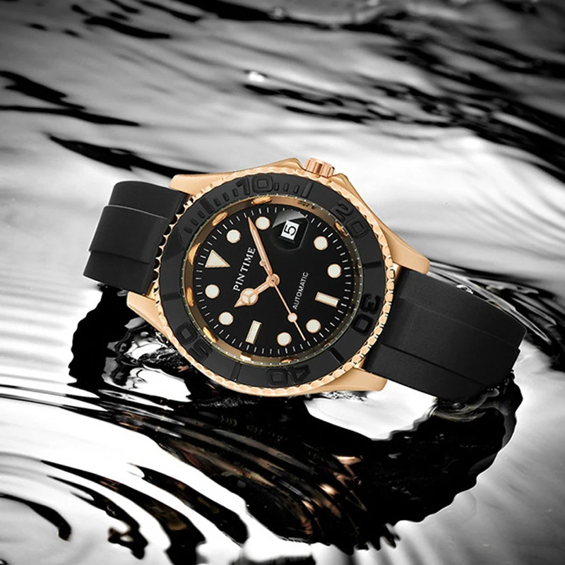 PINTIME New Men Fully Automatic Mechanical Watch Rotating Bezel Design Fashion And Casual Style Men Waterproof Mechanical Watch
PINTIME New Men Fully Automatic Mechanical Watch Rotating Bezel Design Fashion And Casual Style Men Waterproof Mechanical Watch