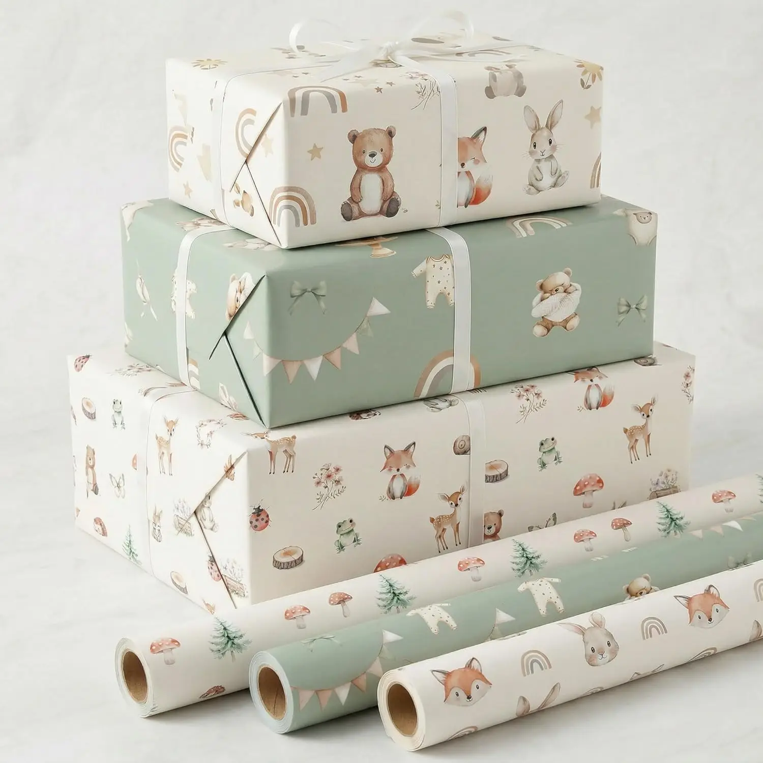 Beautiful Gift Wrapping Paper Rolls for Baby Shower - Cute Set of 3 Quality Rolls for Birthdays & Baby Showers
Beautiful Gift Wrapping Paper Rolls for Baby Shower - Cute Set of 3 Quality Rolls for Birthdays & Baby Showers