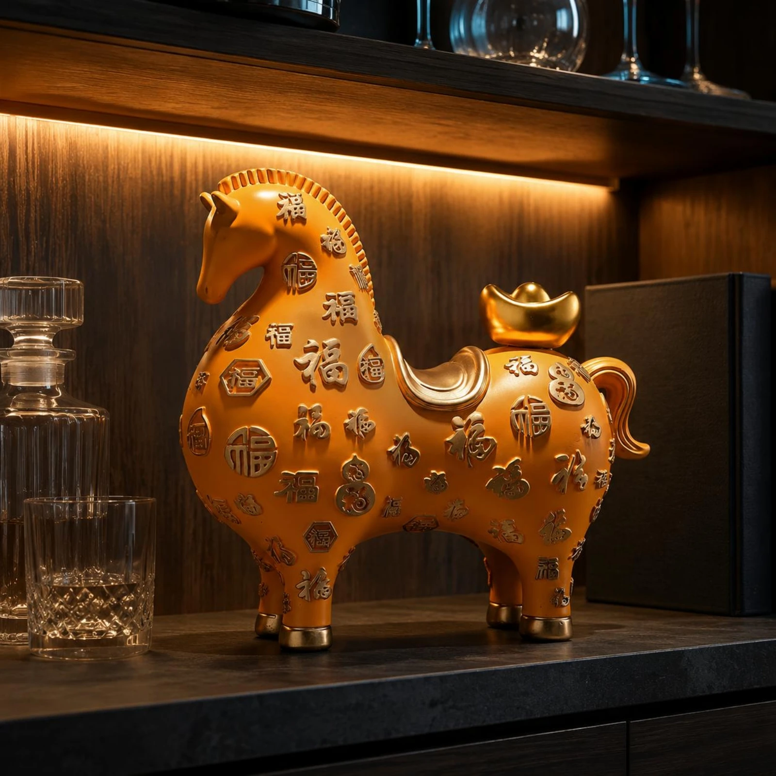 Feng Shui Horse Figurine Chinese Aesthetic Fortune Horse Ornament Home Decor Auspicious Gift Gold Accent for Office, Living Room
Feng Shui Horse Figurine Chinese Aesthetic Fortune Horse Ornament Home Decor Auspicious Gift Gold Accent for Office, Living Room