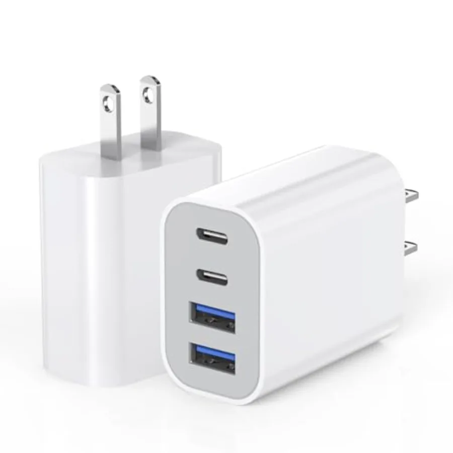 USB Fast Charging Block, 4-Port 40W Charge Adapter for iPhone Dual USB C Charger, Multiport Type C Fast Charger for iPhone 17/1
USB Fast Charging Block, 4-Port 40W Charge Adapter for iPhone Dual USB C Charger, Multiport Type C Fast Charger for iPhone 17/1