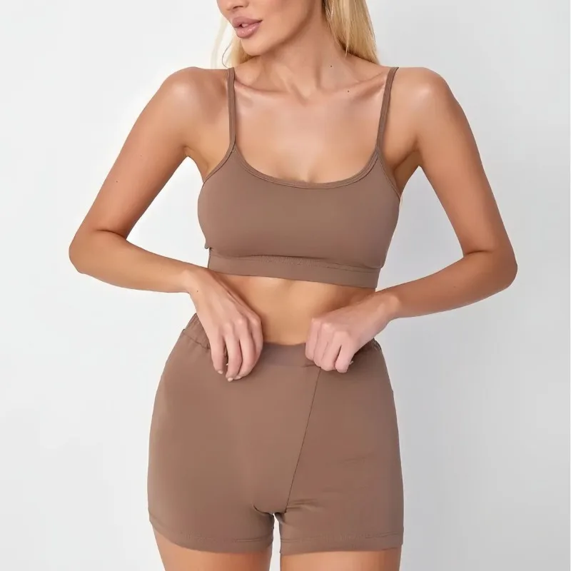 Women's Pajamas Camisole Set of High-waisted Shorts Homewear Yoga Exercise Sexy Suit Two-piece Set
Women's Pajamas Camisole Set of High-waisted Shorts Homewear Yoga Exercise Sexy Suit Two-piece Set