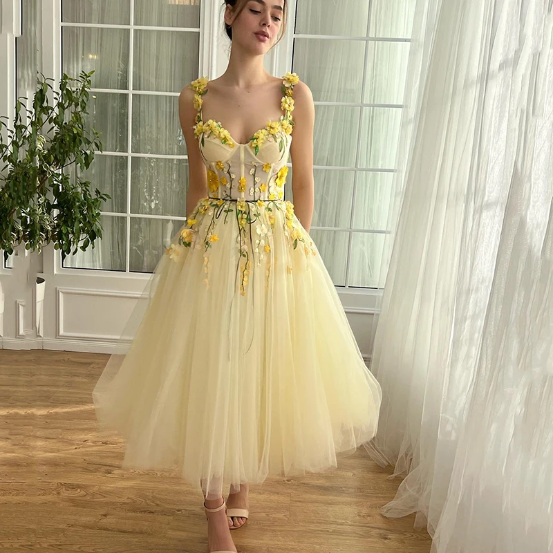 Thinyfull Elegant A-Line Prom Dresses Sweetheart Appliques Tea Length Evening Dress Formal Cocktail Party Prom Gowns Plus Size
Thinyfull Elegant A-Line Prom Dresses Sweetheart Appliques Tea Length Evening Dress Formal Cocktail Party Prom Gowns Plus Size