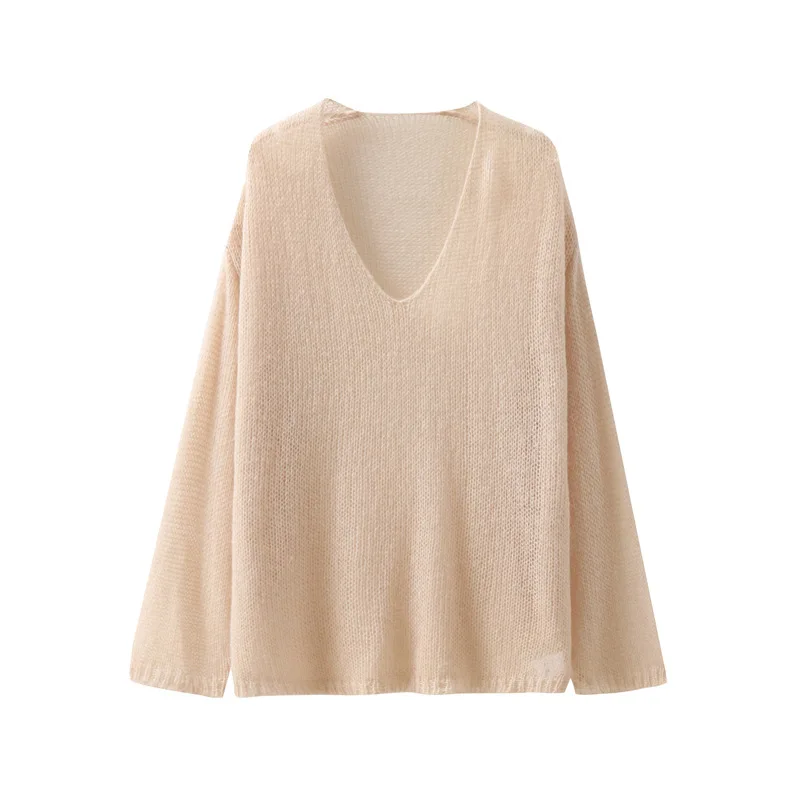 Кардиган, весенний полупрозрачный вязаный свитер, ленивый свободный полый тонкий v-образный вырез, простой шерстяной топ с длинными рукавами для женщин
Кардиган, весенний полупрозрачный вязаный свитер, ленивый свободный полый тонкий v-образный вырез, простой шерстяной топ с длинными рукавами для женщин