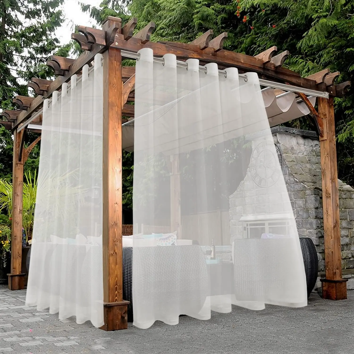 Waterproof Indoor/Outdoor Sheer Curtains 2 Panels - 100x108 inch Grommet Voile for Patio, Living Room, Bedroom, Beige
Waterproof Indoor/Outdoor Sheer Curtains 2 Panels - 100x108 inch Grommet Voile for Patio, Living Room, Bedroom, Beige