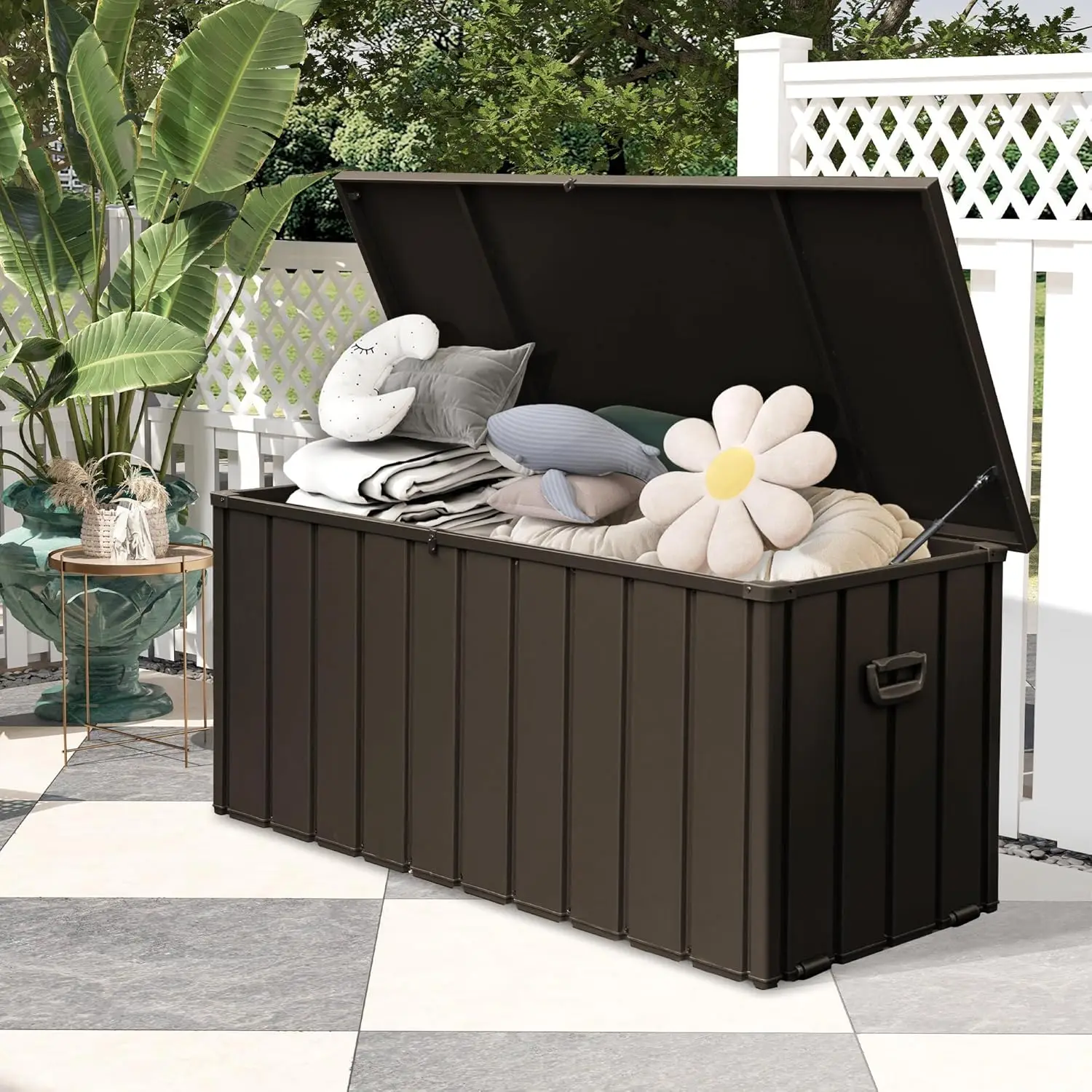 200Gallon Metal Deck Box, Outdoor Storage Box Waterproof, Large Patio Furniture Storage Cabinet, Lockable Storage, Customized
200Gallon Metal Deck Box, Outdoor Storage Box Waterproof, Large Patio Furniture Storage Cabinet, Lockable Storage, Customized