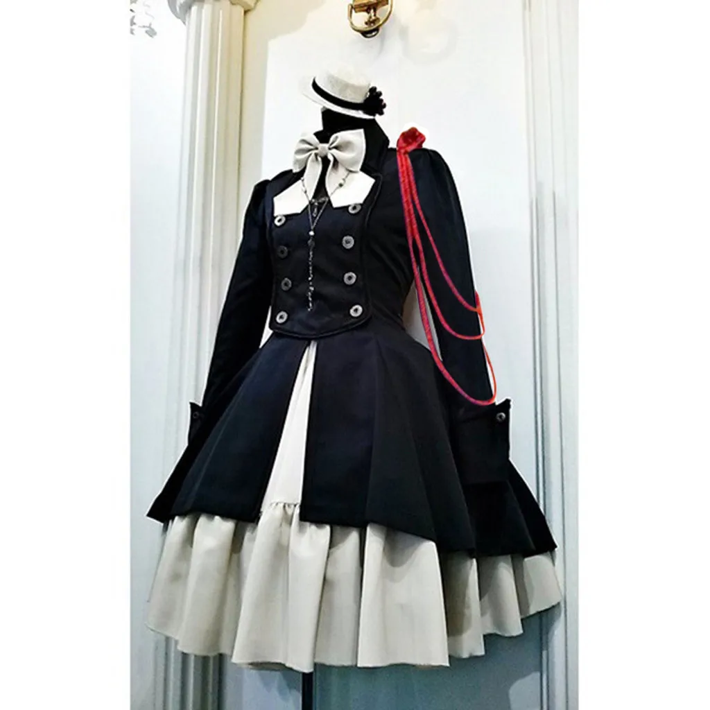 Medieval Retro Gothic Black Lace Up Chain Bow Lolita Coat Halloween Cosplay Costume Long Sleeves Ruffle Classic Lolita Dress
Medieval Retro Gothic Black Lace Up Chain Bow Lolita Coat Halloween Cosplay Costume Long Sleeves Ruffle Classic Lolita Dress