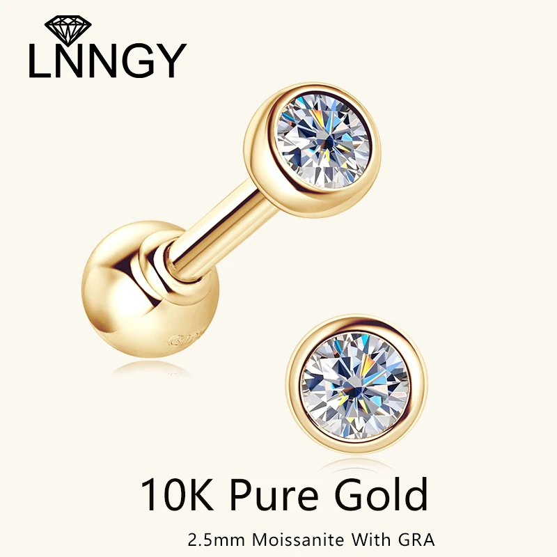 Lnngy 10K Yellow Gold Cartilage Earrings Test Passed 2.1mm Moissanite Stud Earring For Girls Sparkling Lab Diamond Jewelry Gift
Lnngy 10K Yellow Gold Cartilage Earrings Test Passed 2.1mm Moissanite Stud Earring For Girls Sparkling Lab Diamond Jewelry Gift