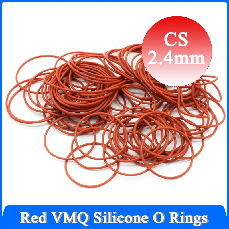 10/50pcs Red Silicone VMQ O Ring Gasket Thickness CS 2.4mm OD 6 ~ 100mm Food Grade Waterproof Washer Round O Shape Rubber Ring
10/50pcs Red Silicone VMQ O Ring Gasket Thickness CS 2.4mm OD 6 ~ 100mm Food Grade Waterproof Washer Round O Shape Rubber Ring