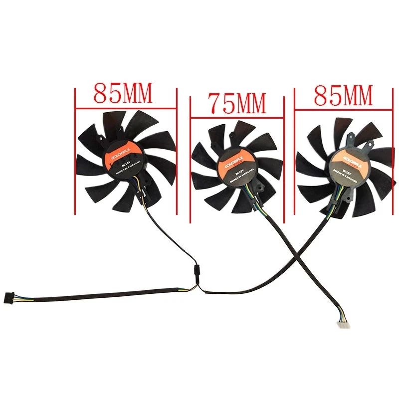 85MM 75MM 4PIN RTX2060 1660S GPU FAN For Colorful Geforce RTX 2060 Gaming ES Igame Geforce GTX1660 Ti 1660 Ultra Cooling Fan
85MM 75MM 4PIN RTX2060 1660S GPU FAN For Colorful Geforce RTX 2060 Gaming ES Igame Geforce GTX1660 Ti 1660 Ultra Cooling Fan