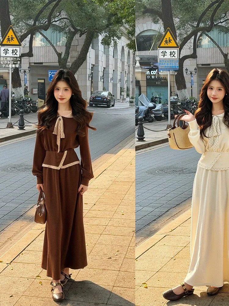 High Waist Skirt And Collar Top Color Block Two Piece Set for Women Fashionable Autumn Winter Design Sensation Contrast ...
High Waist Skirt And Collar Top Color Block Two Piece Set for Women Fashionable Autumn Winter Design Sensation Contrast ...