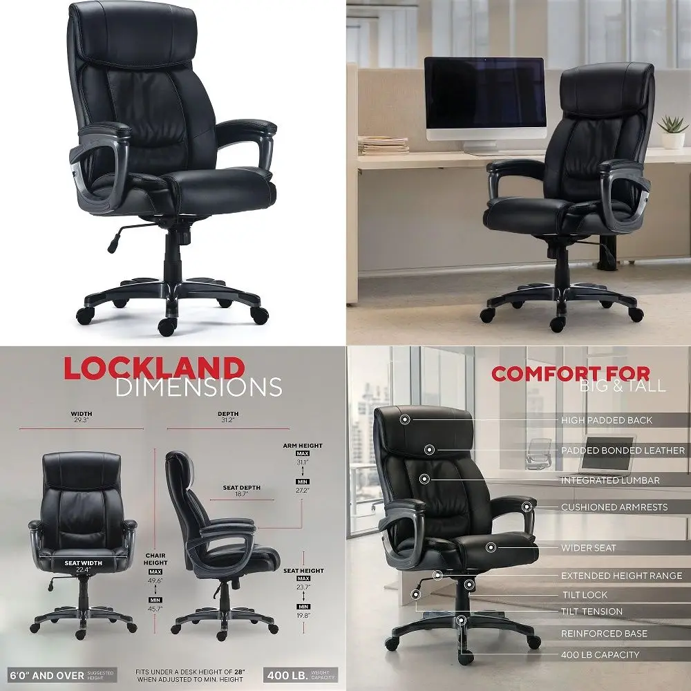 Big and Tall Office Chair, High Back Computer Gaming Chair with Ergonomic Lumbar Support ampPocket Spring Cushion for Lower Bac
Big and Tall Office Chair, High Back Computer Gaming Chair with Ergonomic Lumbar Support ampPocket Spring Cushion for Lower Bac