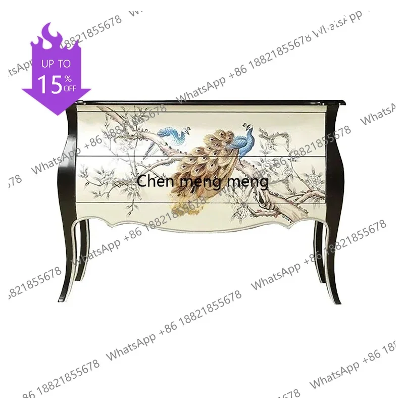 P3 American painted retro porch cabinet foyer aisle art hand painted peacock decorative cabinet
P3 American painted retro porch cabinet foyer aisle art hand painted peacock decorative cabinet