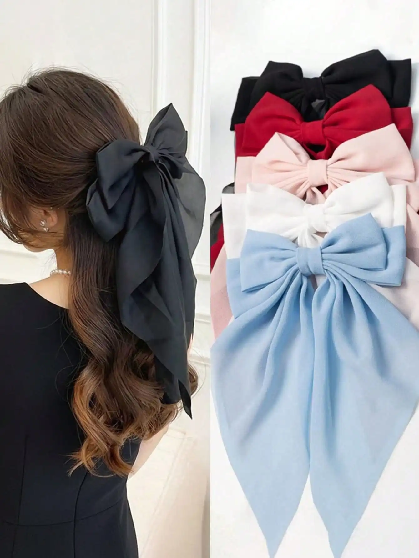 5pcs Oversized Bow Hair Clips With Ribbons - Suitable For Thick Or Thin Hair, Non-Slip Claw Clips, Girls Hair Accessories, Ribbo
5pcs Oversized Bow Hair Clips With Ribbons - Suitable For Thick Or Thin Hair, Non-Slip Claw Clips, Girls Hair Accessories, Ribbo