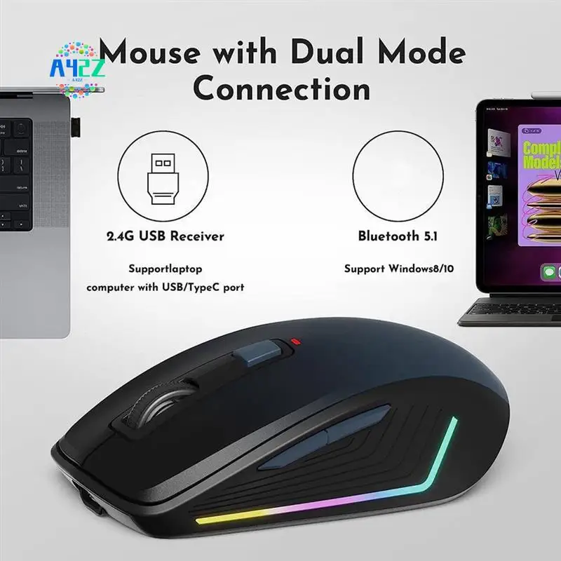 A42Z-беспроводная мышь, компьютерная мышь с RGB-подсветкой, перезаряжаемые Bluetooth-мыши, оптическая USB-мышь для домашнего офиса
A42Z-беспроводная мышь, компьютерная мышь с RGB-подсветкой, перезаряжаемые Bluetooth-мыши, оптическая USB-мышь для домашнего офиса