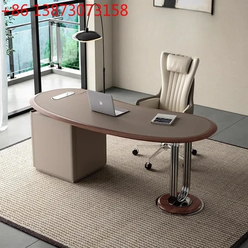 S BK Retro Style Saddle Leather Desk Italian Home Office Desk With Sub-cabinet Solid Wood Computer Desk
S BK Retro Style Saddle Leather Desk Italian Home Office Desk With Sub-cabinet Solid Wood Computer Desk