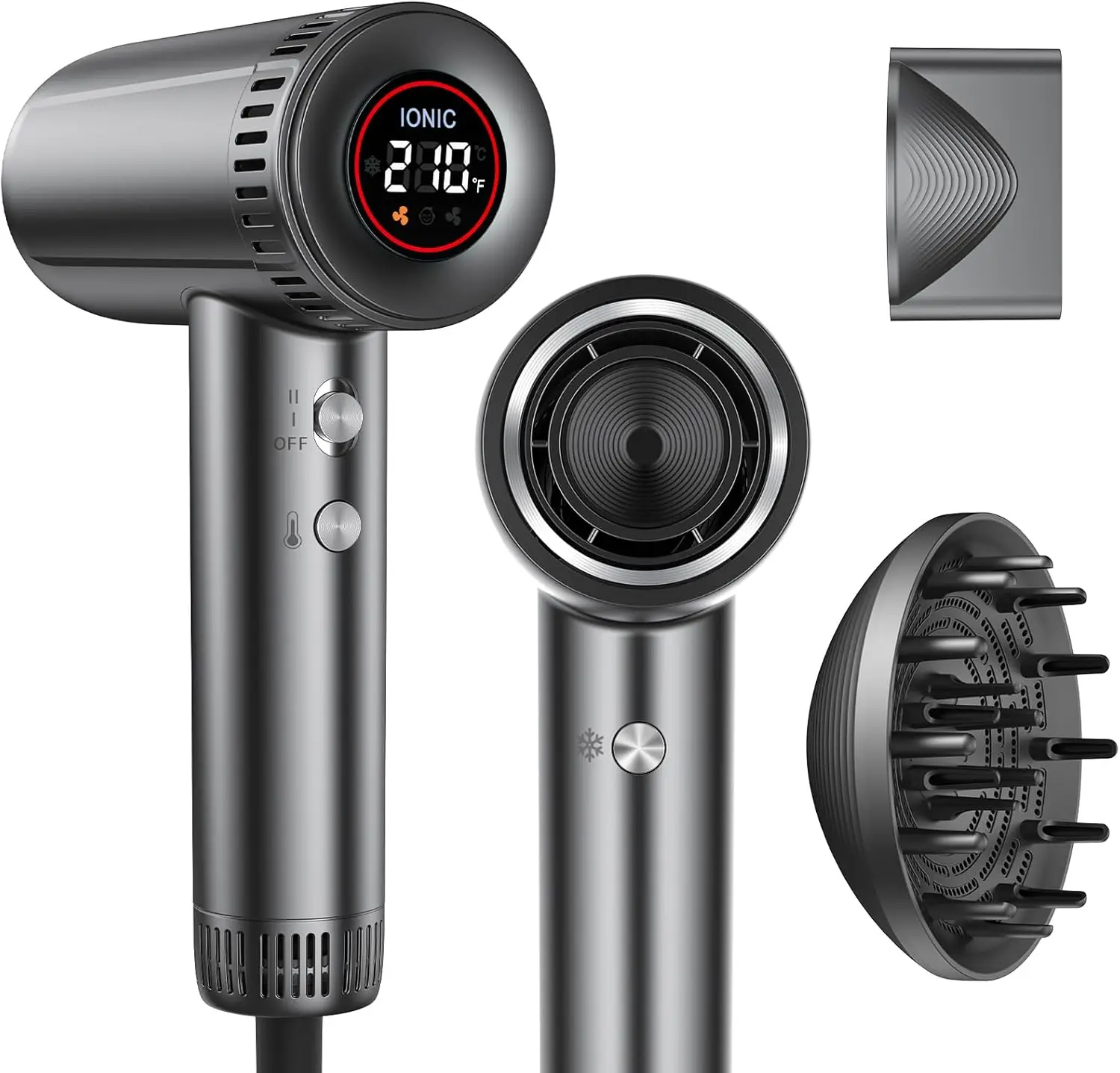 Professional Ionic Hair Dryer with Magnetic Attachments, Fast Drying, 9 Heat & 2 Speed Settings, Compact for Travel
Professional Ionic Hair Dryer with Magnetic Attachments, Fast Drying, 9 Heat & 2 Speed Settings, Compact for Travel
