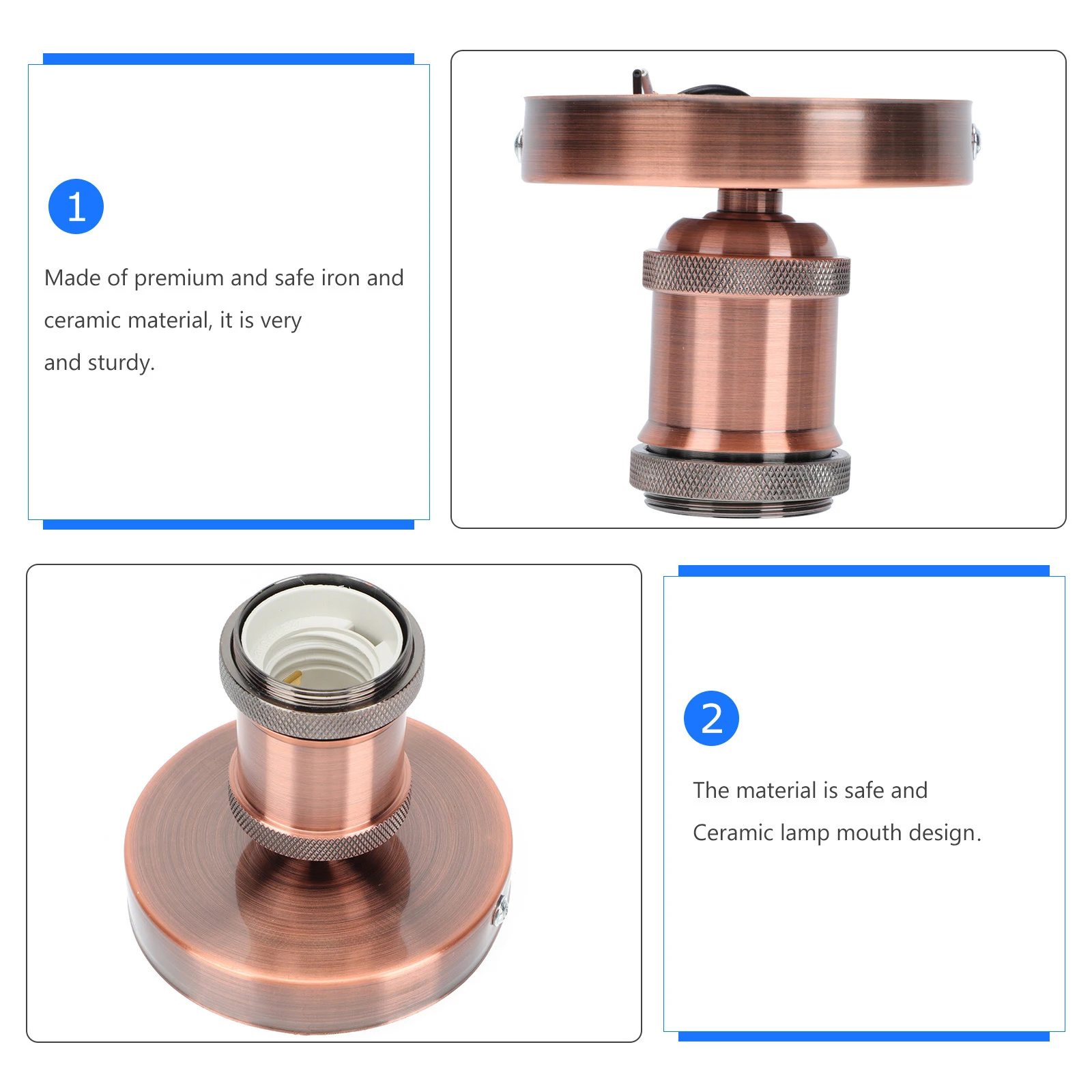 Retro Lamp Holder E27 Socket Iron Decorative Accessory Hanging Cage Durable Ceramic Dining Room Office Bookstores Homes
Retro Lamp Holder E27 Socket Iron Decorative Accessory Hanging Cage Durable Ceramic Dining Room Office Bookstores Homes
