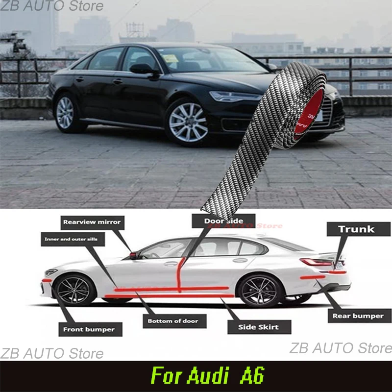 For Audi A6 Strong adhesive bumper strip, front and rear lip side skirts, collision and scratch resistant, suitable
For Audi A6 Strong adhesive bumper strip, front and rear lip side skirts, collision and scratch resistant, suitable