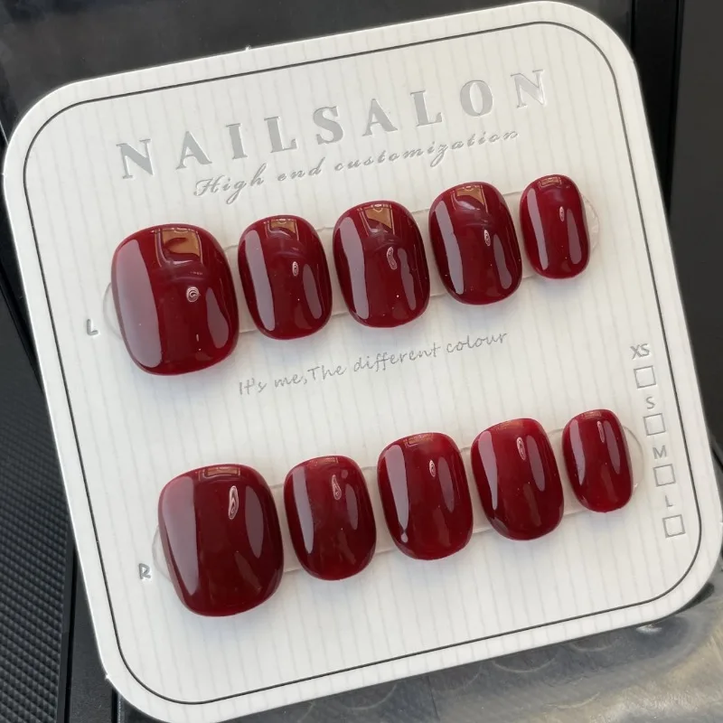 10pcs Handmade Press on Nails Set Short Adhesive False Nails Dark Red Simple Solid Fingernails Fake Nails with Glue Self-nail
10pcs Handmade Press on Nails Set Short Adhesive False Nails Dark Red Simple Solid Fingernails Fake Nails with Glue Self-nail