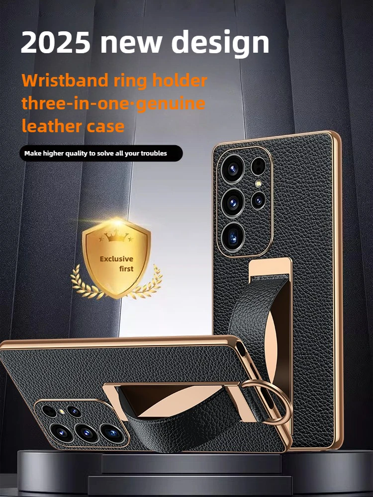 For Samsung Galaxy S25 Ultra Case New Genuine leather case Ultra-thin strap Wristband Ring Stretchable bracket S24 23 soft case
For Samsung Galaxy S25 Ultra Case New Genuine leather case Ultra-thin strap Wristband Ring Stretchable bracket S24 23 soft case