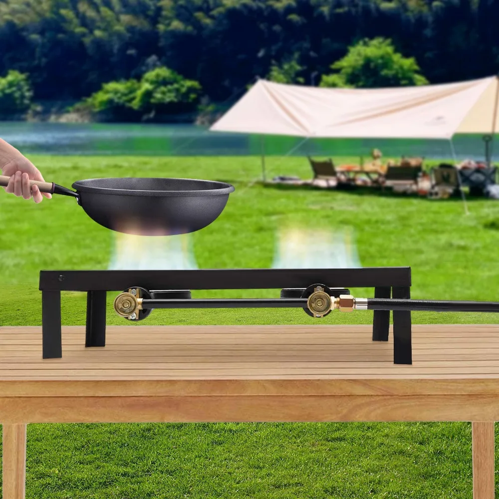 2 Burner Outdoor Portable Propane Stove Gas Cooker, Iron Cast Patio Burner W/ Adjustable 0-10psi for Camp Cooking 
2 Burner Outdoor Portable Propane Stove Gas Cooker, Iron Cast Patio Burner W/ Adjustable 0-10psi for Camp Cooking