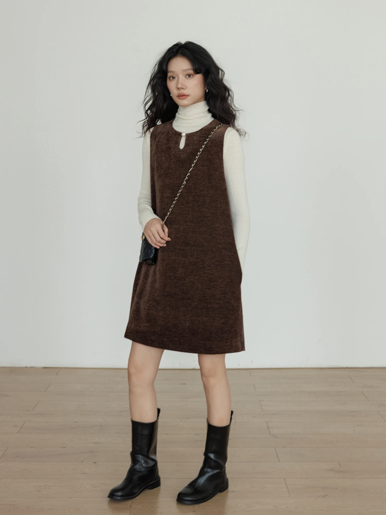 Velvet Vest Dr Women's A-Line Skirt Casual round Ne ort Skirt Retro High-End Sensation Winter New Sle Ci Commute
Velvet Vest Dr Women's A-Line Skirt Casual round Ne ort Skirt Retro High-End Sensation Winter New Sle Ci Commute