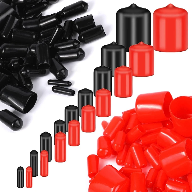 200 PCS Rubber End Caps Flexible Screw Cap Thread Bolt Protector Caps Covers Black Red Plastic Screw Caps In 9 Size
200 PCS Rubber End Caps Flexible Screw Cap Thread Bolt Protector Caps Covers Black Red Plastic Screw Caps In 9 Size