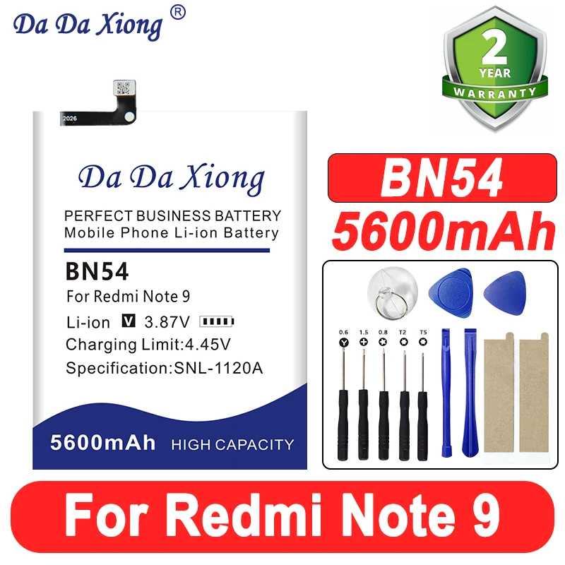 100% новый аккумулятор BN54 5600 мАч для Redmi Note 9/Redmi 9/Redmi 10X-4G/POCO M2/Redmi 9 Prime, аккумуляторы для телефонов Bateria
100% новый аккумулятор BN54 5600 мАч для Redmi Note 9/Redmi 9/Redmi 10X-4G/POCO M2/Redmi 9 Prime, аккумуляторы для телефонов Bateria