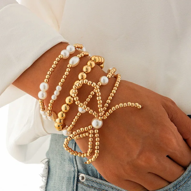 Light Luxury Gold Bow Strand Bracelets Women Girls Exaggerate Multi-layer Imitation Pearl Bracelet Girls Beach Vacation Jewelry
Light Luxury Gold Bow Strand Bracelets Women Girls Exaggerate Multi-layer Imitation Pearl Bracelet Girls Beach Vacation Jewelry