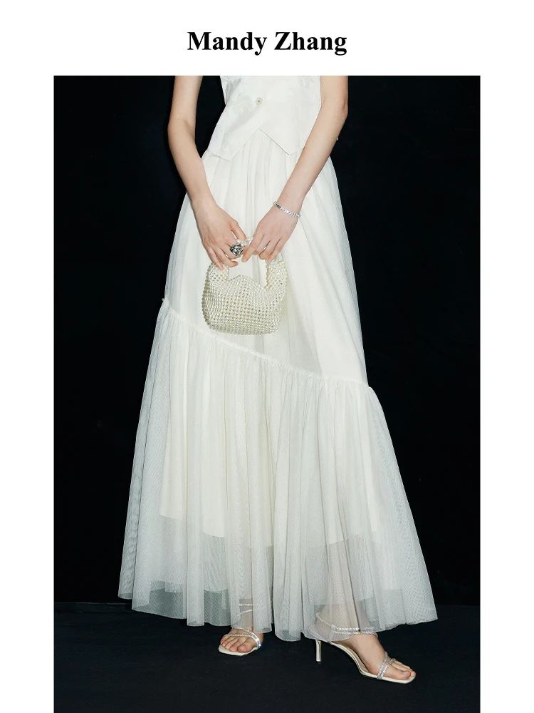MandyZhang White Moonlight A-Line Midi Skirt Women's Spring High-End Feeling Multi-Layer Tulle Long Skirt Casual Style
MandyZhang White Moonlight A-Line Midi Skirt Women's Spring High-End Feeling Multi-Layer Tulle Long Skirt Casual Style