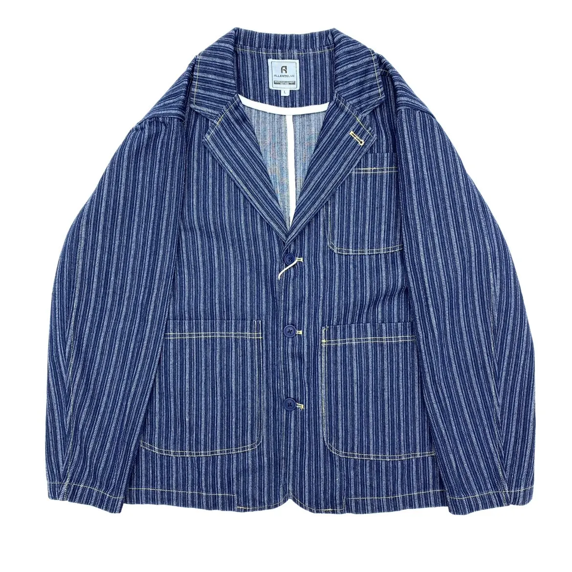 Yarn-dyed Stripe Denim Men's Loose Casual Blazer Japanese Retro Denim Stripe Suit Jacket Oversized Outdoor-style Women's Coat
Yarn-dyed Stripe Denim Men's Loose Casual Blazer Japanese Retro Denim Stripe Suit Jacket Oversized Outdoor-style Women's Coat