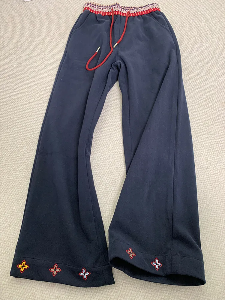 Loose Straight Leg Casual Pants Men Women Ethnic Embroidery Draped Knife Casual Wear for Teens And Young Adults
Loose Straight Leg Casual Pants Men Women Ethnic Embroidery Draped Knife Casual Wear for Teens And Young Adults
