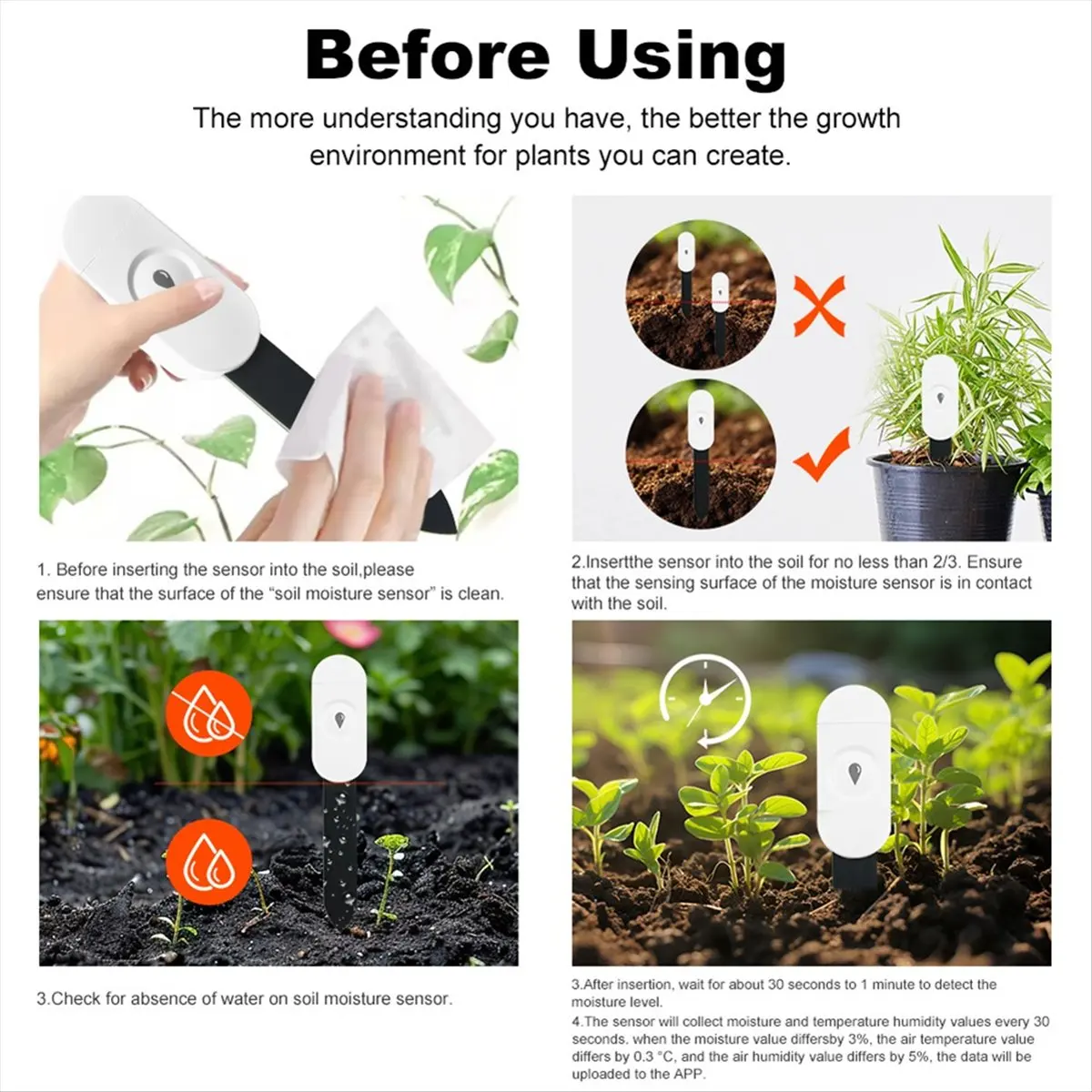 L77A 4Pcs Zigbee Soil Moisture Sensor Garden Temperature Humidity Tester Automation Irrigation Detector for / Home
L77A 4Pcs Zigbee Soil Moisture Sensor Garden Temperature Humidity Tester Automation Irrigation Detector for / Home