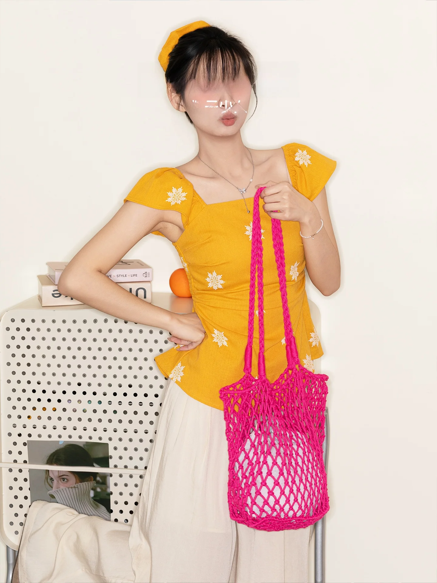 Handcrafted Orange Girl Hollow out Cotton Yarn Tote Bag Korean Style INS Fishing Net Bag Lazy Style Single Shoulder Handheld ...
Handcrafted Orange Girl Hollow out Cotton Yarn Tote Bag Korean Style INS Fishing Net Bag Lazy Style Single Shoulder Handheld ...