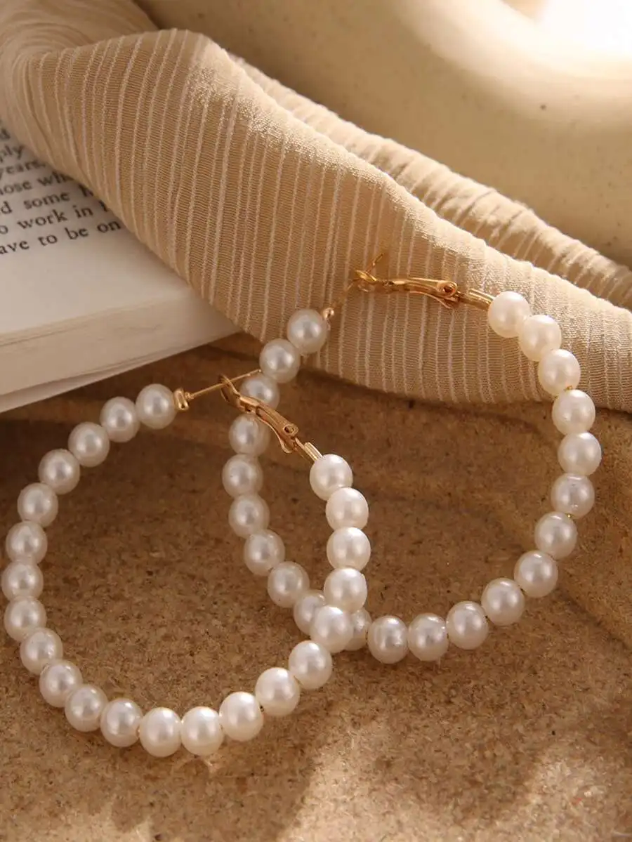 Faux Pearl Beaded Hoop Earrings Faux Pearl Beaded Hoop Earrings Allover Pearl Earring Hoop Earrings Women's Fashion Accessories
Faux Pearl Beaded Hoop Earrings Faux Pearl Beaded Hoop Earrings Allover Pearl Earring Hoop Earrings Women's Fashion Accessories
