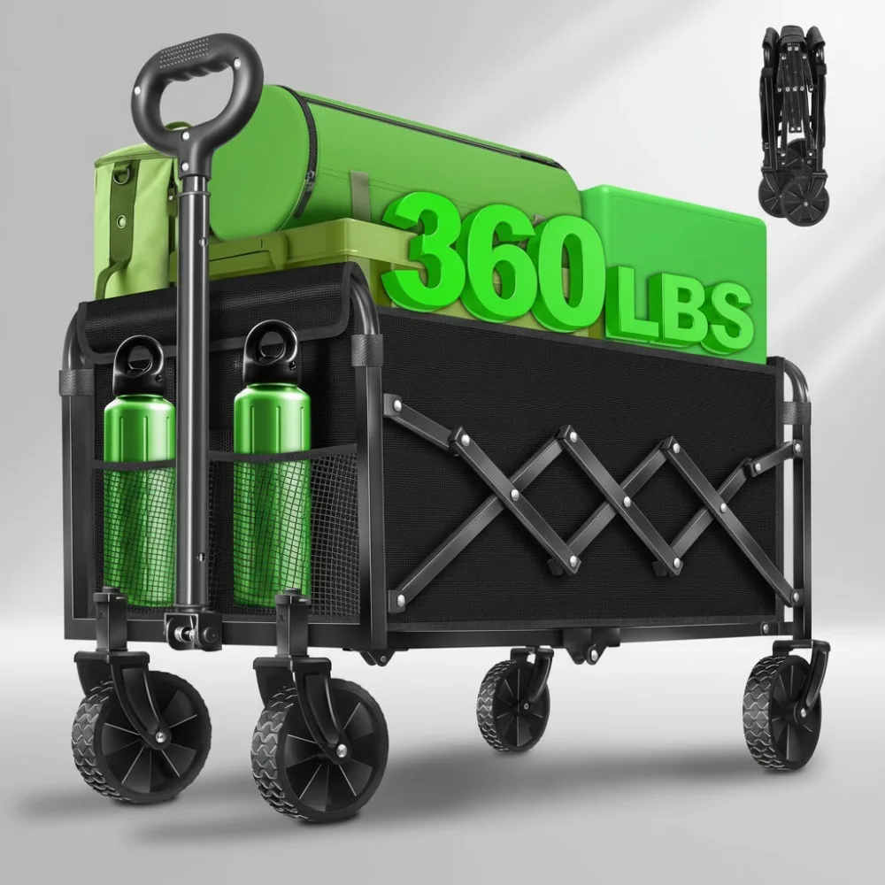 Foldable Wagon Cart 360lbs Capacity Collapsible Utility Cart for Camping Picnic Grocery Sports Garden
Foldable Wagon Cart 360lbs Capacity Collapsible Utility Cart for Camping Picnic Grocery Sports Garden
