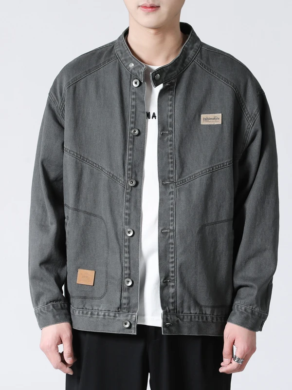 High-End Retro Japanese Sle Men's Casual Denim Jaet Stand Collar Patchwork Workwear Spring Autumn Trendy Brand Loose Fit
High-End Retro Japanese Sle Men's Casual Denim Jaet Stand Collar Patchwork Workwear Spring Autumn Trendy Brand Loose Fit