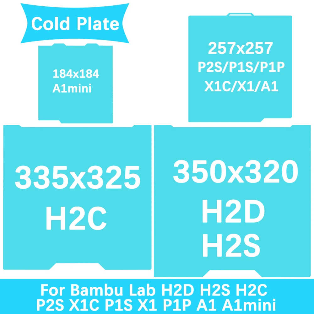 Double Sided Glacier Cold Plate For Bambu Lab H2C/H2S/H2D/P2S/P1S/P1P/X1/X1C/A1/A1mini High Viscosity Printing Build Plate
Double Sided Glacier Cold Plate For Bambu Lab H2C/H2S/H2D/P2S/P1S/P1P/X1/X1C/A1/A1mini High Viscosity Printing Build Plate