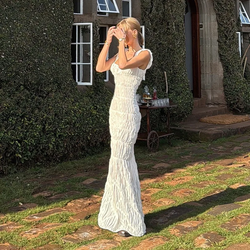 Tuularose White Pleated Long Dress Women's Summer Sexy Sleeveless Backless Strapless Long Dress 2025 Fashion Party Evening Dress
Tuularose White Pleated Long Dress Women's Summer Sexy Sleeveless Backless Strapless Long Dress 2025 Fashion Party Evening Dress