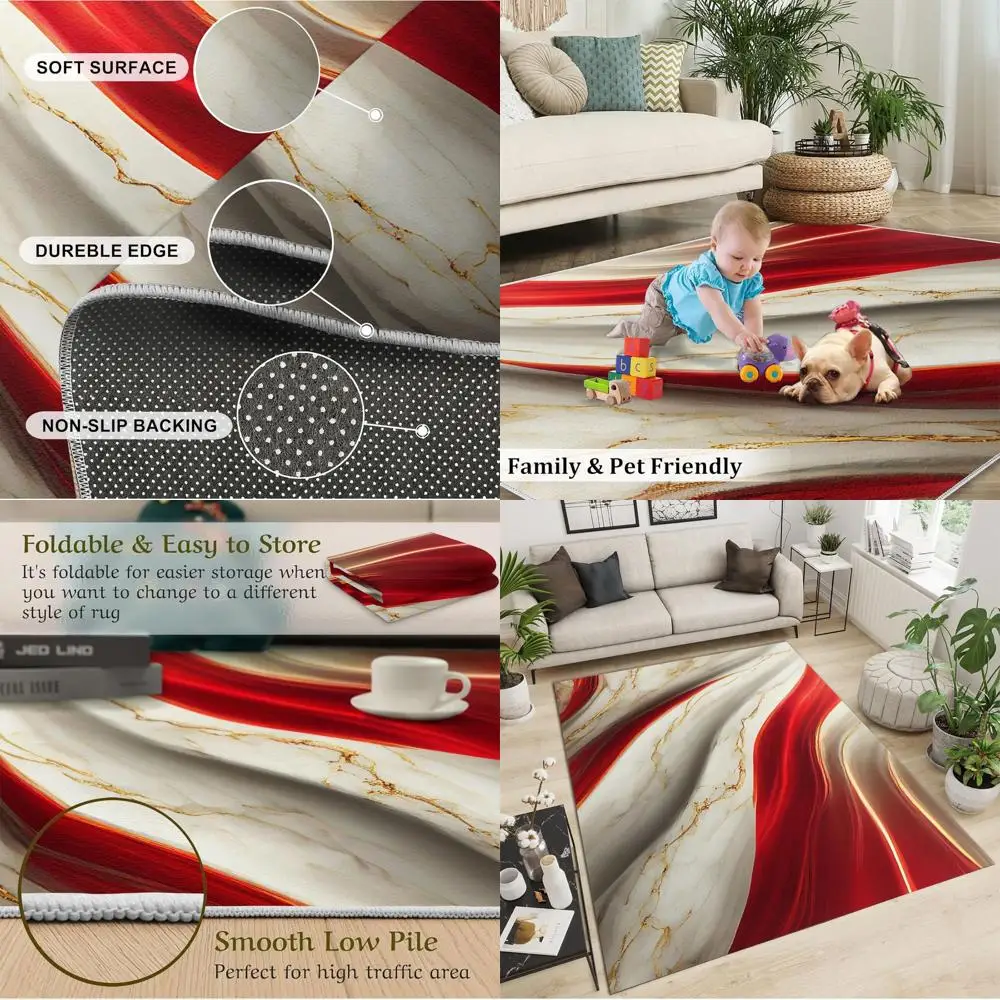 Elegant Red Gold Marble Pattern Area Rug, Luxury Non-Slip Carpet, Low Pile Washable Rug For Living Room, Bedroom, Study, Or Kitc
Elegant Red Gold Marble Pattern Area Rug, Luxury Non-Slip Carpet, Low Pile Washable Rug For Living Room, Bedroom, Study, Or Kitc