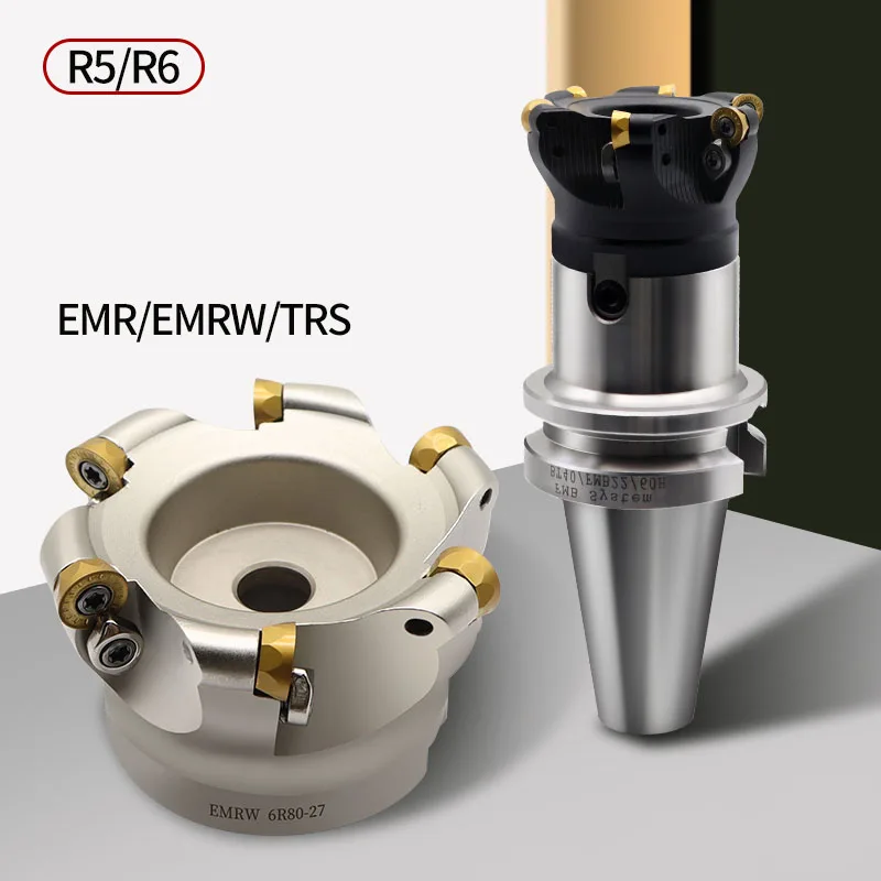 EMR CNC 5R50/EMRW 6R50/TRS 6R50/TR200 Face Milling Cutter Holder Rapid Roughing Round Nose Cutter Carbide Blade RPMT1003/1204
EMR CNC 5R50/EMRW 6R50/TRS 6R50/TR200 Face Milling Cutter Holder Rapid Roughing Round Nose Cutter Carbide Blade RPMT1003/1204
