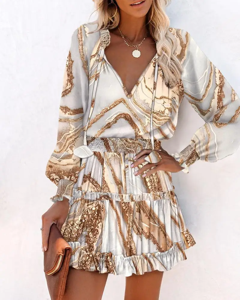 Fashion Colorful Floral Printed Party Dress 2023 Women Spring Summer Elegant V-Neck Drawstring Ruffle Miniskirt Casual Robe
Fashion Colorful Floral Printed Party Dress 2023 Women Spring Summer Elegant V-Neck Drawstring Ruffle Miniskirt Casual Robe