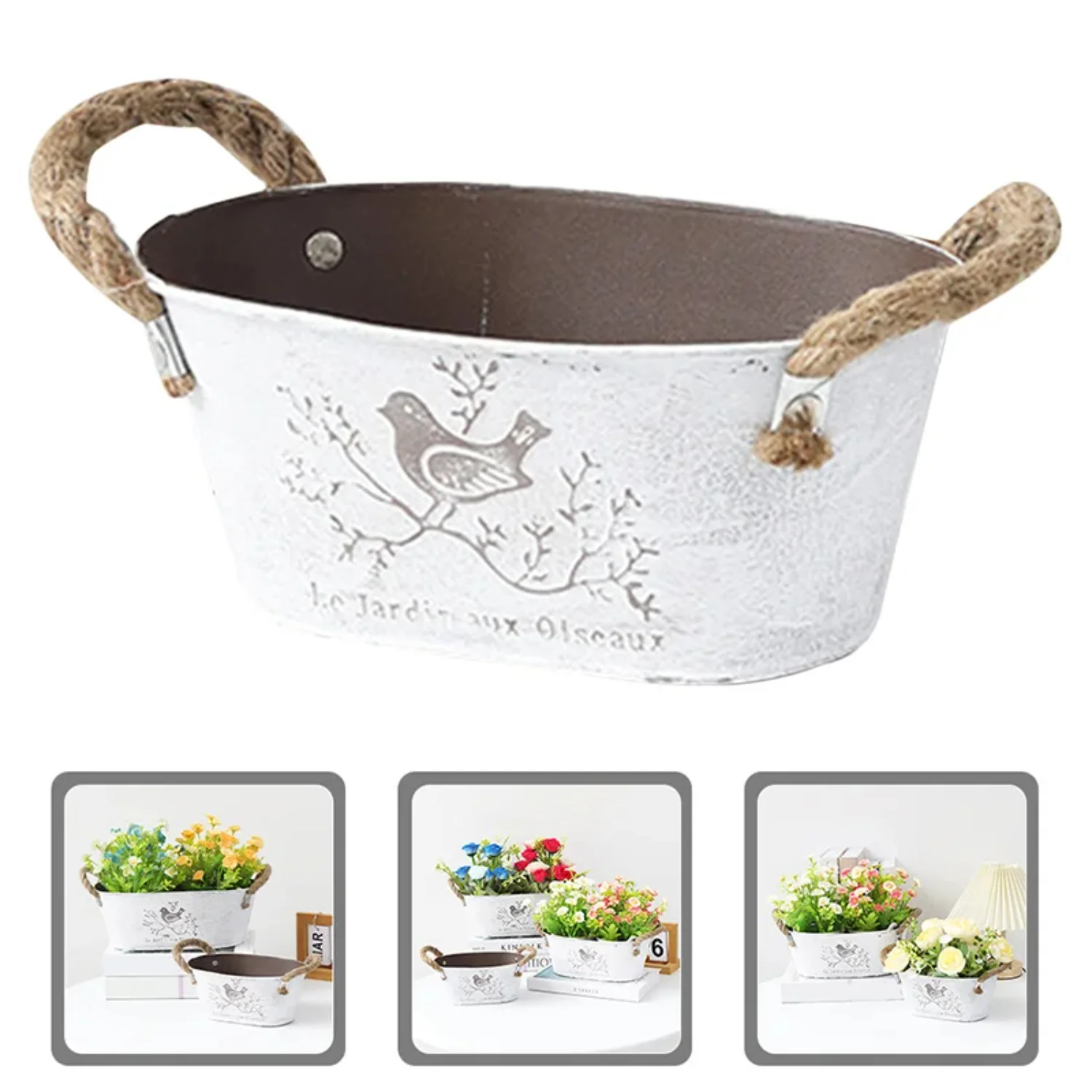 Creative Bird Pattern Vintage Twine Oval Flower Pots Balcony Decorative Creative Planting Succulent Green Plant Pot
Creative Bird Pattern Vintage Twine Oval Flower Pots Balcony Decorative Creative Planting Succulent Green Plant Pot