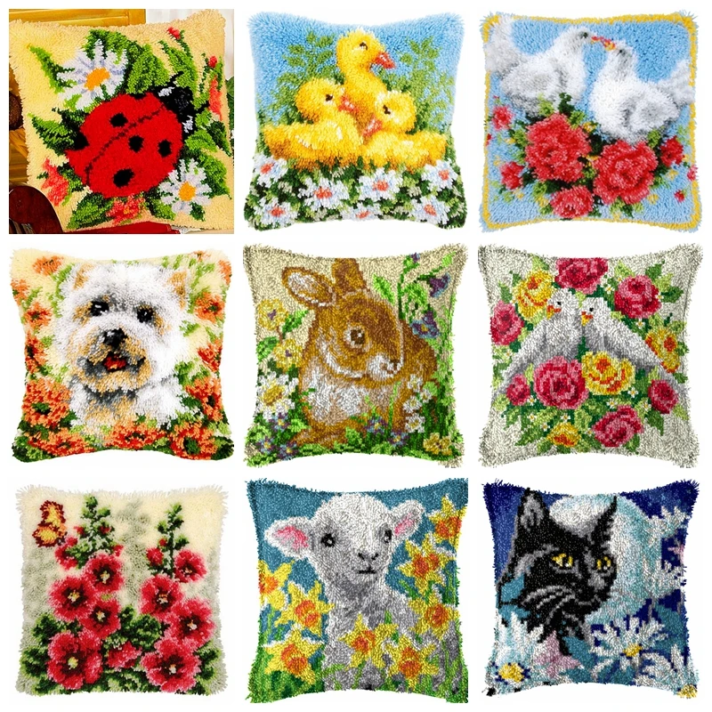 Flower Series Latch Hook Pillow Smyrna Package DIY Rabbit Dog Cat Hooks Knitted Carpet Pillow Embroidery Latch Hook Carpet Kit
Flower Series Latch Hook Pillow Smyrna Package DIY Rabbit Dog Cat Hooks Knitted Carpet Pillow Embroidery Latch Hook Carpet Kit